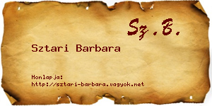 Sztari Barbara névjegykártya